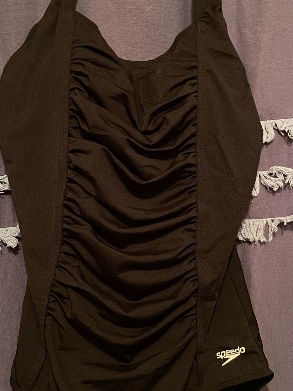 Speedo Black Ruched Black one piece Swimsuit